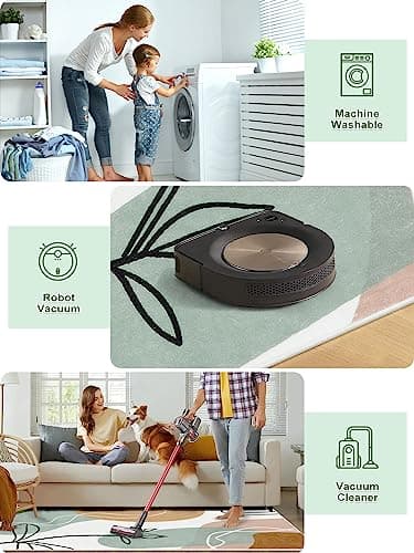 Wonnitar Boho Art 5x7 Rug, Washable Modern Abstract Living Room Area Rug, Minimalist Aesthetic Non-Slip Throw Rug for Bedroom, Non-Shedding Print Indoor Floor Carpet for Dorm Den (Art-Green,5'x7') - Image 4