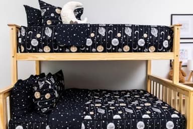 Beddy's Space Theme Durable Zipper Bedding for Kids, Bed in a Bag, Black Sheets and Universe Galaxy Comforter with Stars & Solar System, Includes Pillowcase and Sham, Easy to Make and Wash - Image 5