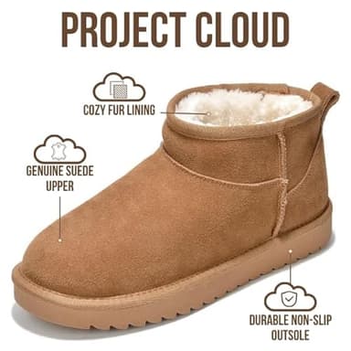 Project Cloud 100% Genuine Leather Ankle Boots for Women - Water Resistant with Memory Foam Insole Winter Boots for Women - Trending Shoes & Comfortable Women's Ankle Boots (Hippy, Chestnut, 9) - Image 2