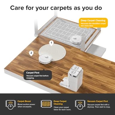 roborock Qrevo S Robot Vacuum and Mop, Self-Drying, Auto Mop Washing, 7000Pa Suction, Self-Emptying & Refilling, 10mm Mop Lifting, 200RPM Spinning Mops, Smart Obstacle Avoidance, White - Image 8