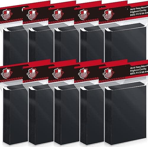 1000 Pcs Black Card Sleeves Toploaders for Trading Card, Matte Card Sleeves Deck Card Protectors Compatible with Baseball Cards, Sports Cards, Game Card - Image 1