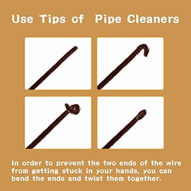 100 Pieces Brown Pipe Cleaners Chenille Stem, Pipe Cleaners Set for DIY Arts Crafts Decorations (Brown) - Image 3