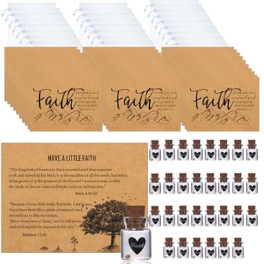 Qpige Bulk 30 Have a Little Faith Card Christian Gifts for Women, School Church Wedding Baptism Unique Christian Religious Inspirational Gifts for Women Men (1ml-30pcs) - Image 1