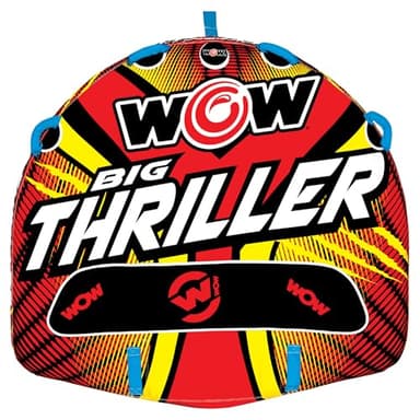 WOW Sports – Big Thriller Towable Deck Tube for Boating – 1-2 Person 340 lbs Capacity – Inflatable Boat Tube for Water Sports – Youth & Adults - Image 1