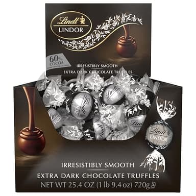 Lindt LINDOR 60% Dark Chocolate Truffles, Dark Chocolate Candy with Smooth, Melting Truffle Center, 25.4 oz., 60 Count - Image 7