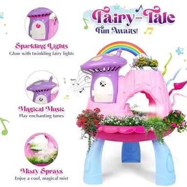 Greenbo Kids Fairy Garden Kit | Indoor & Outdoor Fairy Toy Gardening Set with House, Mist, Music, Light & Tools | Fairy Garden Kit for Kids to Grow, Play, and Learn | For Girls & Boys of Ages 3 and Up - Image 3