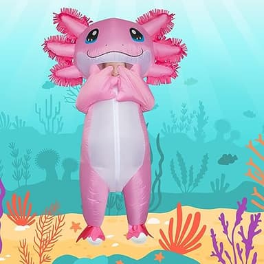 Stegosaurus Inflatable Axolotl Costume for Kids Halloween Kid Blow Up Costume Deluxe Pink Costumes for Girls Boys Cosplay Party - Image 4