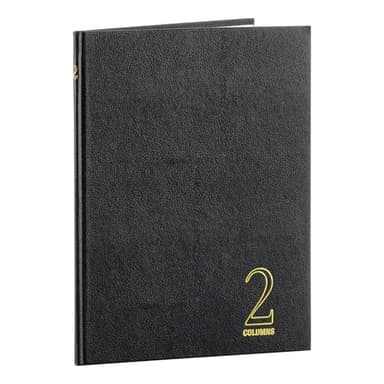 Wilson Jones Hardbound Accounting Journal, 9.25 x 7 Inches, 2 Columns, 80 Pages, 30 Lines per Page, Black (W74102A) - Image 1