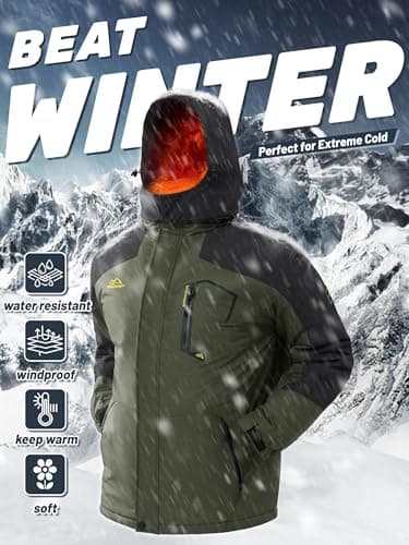 TACVASEN Men's Tactical & Snowboard Jacket - Military Winter Parka, Water Resistant, Green - Image 6
