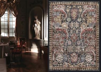 RUGSURE Washable Area Rugs - Perfect for Living Room, Bedroom, Kids Room, Nursery - Stain & Water Resistant Non-Slip, Pet & Child Friendly, Vintage Tribal Area Rugs (Rust, 9' x 12') - Image 2