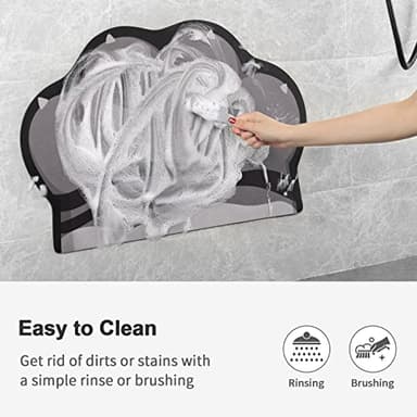 Stiio - Cat Food Mat, Rubber Backed Pet Feeding Mat for Floor Non-Slip Waterproof Dog Water Bowl Tray, Easy to Clean Pet Placemat, Grey 17x28 inches - Image 7