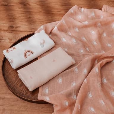 GLLQUEN BABY Receiving Blanket Boy Cotton Muslin Swaddle Blankets Girl Newborn Squares Breathable & Soft Thin Baby Blankets Cloths Double Absorbent Infant Swaddling Wrap - 6 Pack (Sun) - Image 8