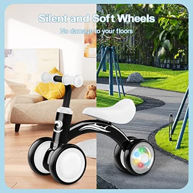 Colorful Lighting Baby Balance Bike Toys for 1 Year Old Boy Gifts, 10-36 Month Toddler Balance Bike, No Pedal 4 Silence Wheels&Soft Seat First Riding on Toys, One Year Old Boy Birthday Gifts. - Image 6