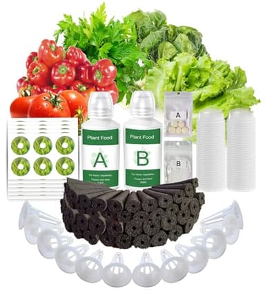 196Pcs Hydroponic Seed Pods Kit Supplies for Aerogarden Pods, Hydroponics Garden Accessories, Grow Anything Kit with 60 Grow Sponges 12 Grow Baskets 60 Domes 60 Pod Labels 400ml Plant Food Nutrients - Image 1