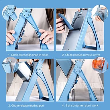 ONCE FOR ALL Upgrade Safe Mandoline Slicer Plus, Biger Size, Adjustable Vegetable Food Chopper Potato Fries Cutter, Detachable Blade, Kitchen Chopping Artifact, Gift (SkyBlue) - Image 6