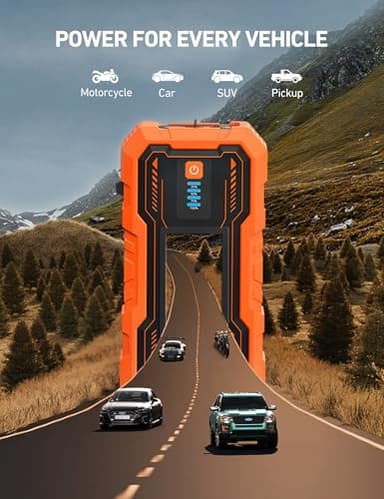AstroAI S8 Pro Car Battery Jump Starter, 3000A Peak Jump Starter Battery Pack for Up to 9.0L Gas & 7.0L Diesel Engines, 12V Portable Jumper Box with 3 Modes Flashlight and Jumper Cables,Orange - Image 3