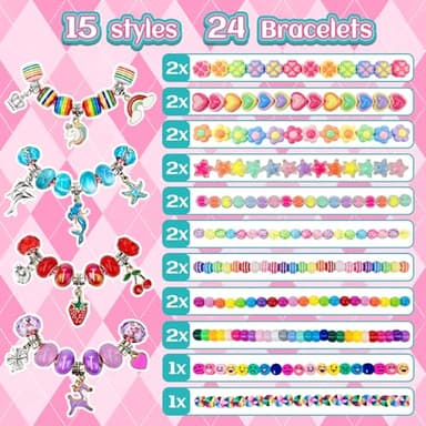leitait 24 Pack Bracelet Wands,Charm Bracelet Jewelry Making Kit,Arts Crafts for Kids,Unicorn Party Favors Supplies,Goodie Bags Stuffers,Classroom Prizes,Birthday Gifts for Girls Ages 4-8 Years Old - Image 4
