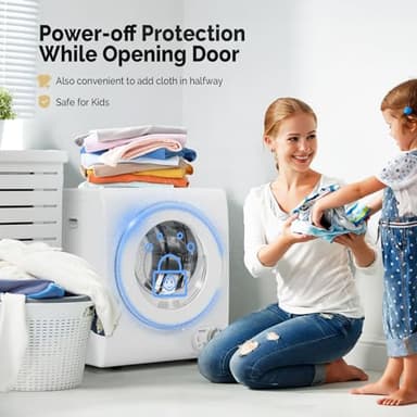 ROVSUN 17.8LBS Full Automatic Washing Machine and 1.5CuFt Portable Clothes Dryer Set, Compact Laundry Washer and Dryer Combo Set with Stainless Steel Inner Tub, for Apartment, Dorms, Home - Image 9