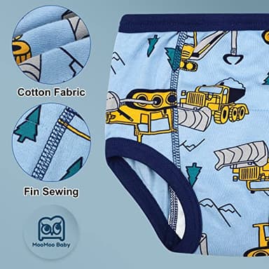 MooMoo Baby Potty Training Underwear 10 Packs Absorbent Toddler Training Pants for Boys and Girls Cotton 3T - Image 4