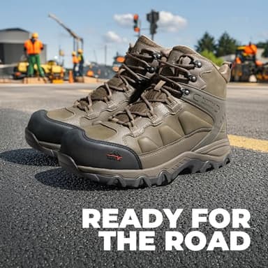 NORTIV 8 Waterproof Steel Toe Boots for Men Slip Resistant Safety Industrial Boots Paladin-Steel,Size 10.5,Olive - Image 7