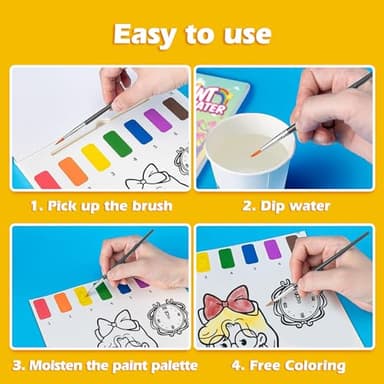 ZHOC Paint with Water Coloring Book for Kids, Mess Free Water Color Painting Activity Kit for Kids, Art Crafts Kits for Boys & Girls Ages 3 4 5 6 7 8, Princess - Image 6