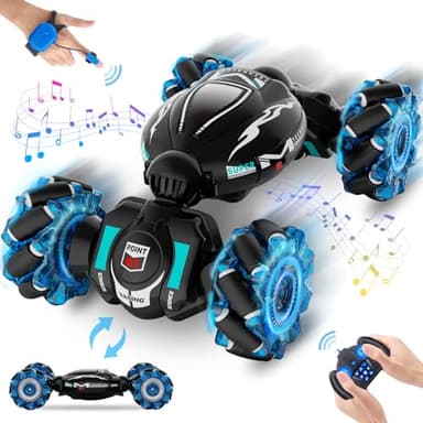 Fosgoit RC Cars, Gesture Sensing Stunt Car Toys for Boys Girls 6-12 Year Old, 2.4Ghz 4WD Hand Remote Control Toy 360° Rotate Transform Off-Road Drift with Lights Music, Birthday Xmas Gifts for Kids - Image 1