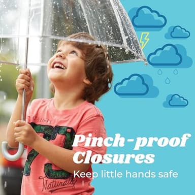 totes Kids Clear Bubble Umbrella with Dome Canopy, Lightweight Design, Wind and Rain Protection Umbrella, Iridescent, Kids - 38" Canopy - Image 3