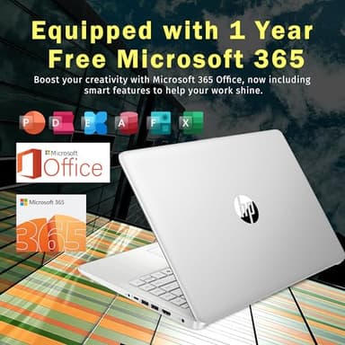 HP Stream 14" HD BrightView Laptop, Intel Celeron N150, 16GB RAM, 288GB Storage (128GB eMMC + 160GB Docking Station Set), Intel UHD Graphics, 720p Webcam, Wi-Fi, 1 Year Office 365, Win 11 S, Silver - Image 6
