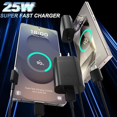 Android Charger, 25W Super Fast Charger USB C Samsung Phone Charger Fast Charging 6.6FT C Type Cord for Samsung Galaxy S25/S25 Ultra/S25+/S24/S24 Ultra/S24+/S23 Ultra/S23/s22/S21/S20/Note 20/10 - Image 4