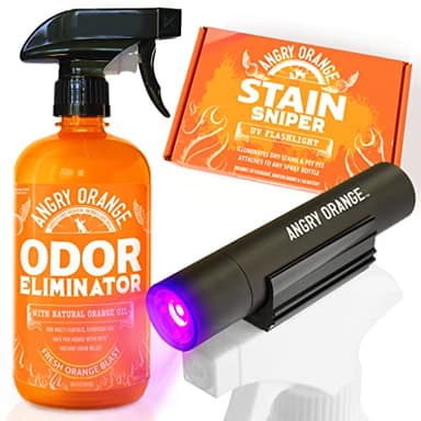 ANGRY ORANGE Pet Odor Eliminator Kit for Dog/Cat Urine - Citrus - 24 oz + UV Flashlight - Image 1