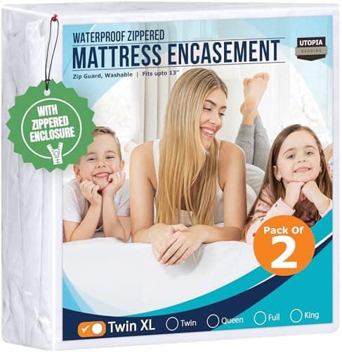 Utopia Bedding Waterproof Mattress Protector Twin XL Size (Pack of 2), Zippered Mattress Encasement Bed Bug and Dust Mite Proof, Absorbent Six-Sided Mattress Cover - Image 1