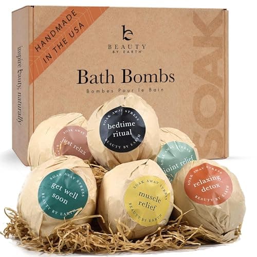 Bath Bombs Gift Set, USA Made with Organic & Natural Ingredients, Relaxing Spa Gifts for Women & Men - Image 1