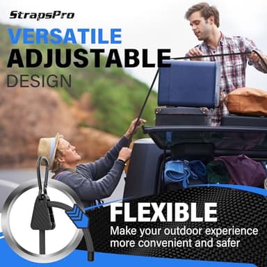 Bungee Cords with Hooks Carabiner Adjustable 48 Inch, Easy to Adjust from 7" to 48", Black Bungee Straps with UV-Resistance & Superior Elasticity for Cargo, Bike, Luggage, Carts, Truck, etc (12 Pcs) - Image 3