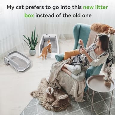 S6 Self Cleaning Litter Box, Upgraded Automatic Cat Litter Box Self Cleaning That Can Use Clumping Cat Litter, Open Design with Cats Taking to It Immediately, Anti Pinch and Odorless - Image 2