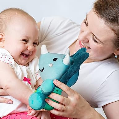 iPlay, iLearn Baby Dinosaur Musical Toys, Newborn Boys Gift, Soft Dino Plush Stuffed Animal, Infant Light Music Time, 1st Birthday Shower Gift Stuffers for 0 1 2 3 6 9 12 18 Month 1-3 Yrs Toddler Girl - Image 5