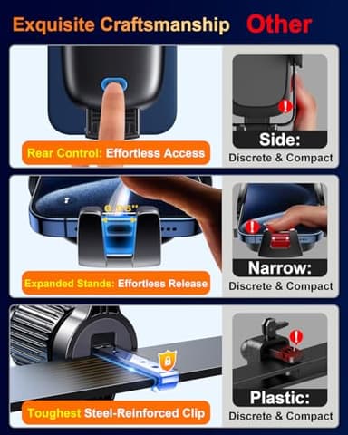 Qifutan Car Phone Holder Mount Phone Mount for Car Windshield Dashboard Air Vent Universal Hands Free Automobile Cell Phone Holder Fit for iPhone Smartphone Camera Mounts - Image 7