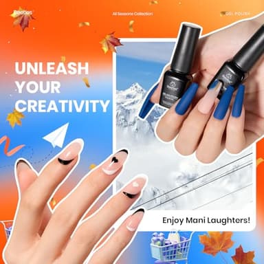 Beetles Fall Gel Nail Polish Set Vibrarnt Holiday 55 Colors Gel Polish Kit with 5 Bottles of Base Glossy Matte Top Coat Soak off Nail Polish Orange Brown Pink Green Blue Red Halloween Gifts for Women - Image 4