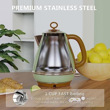 Evoloop 1.7L Electric Kettles, BPA Free Tea Kettle, Hot Water Boiler Heater, Stainless Steel Teapot, Auto Shut-Off & Boil-Dry Protection, 120V/1500W - Image 2