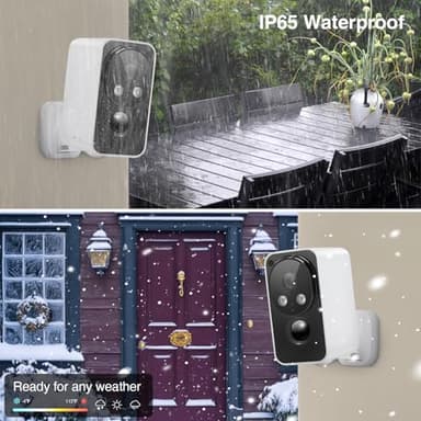 Security Cameras Wireless Outdoor, Pan Rotating 180° WiFi Cameras with 2K Color Night Vision Battery Powered Spotlight/Siren PIR Motion Detection 2-Way Talk Waterproof Cloud/SD Storage Cameras - Image 7