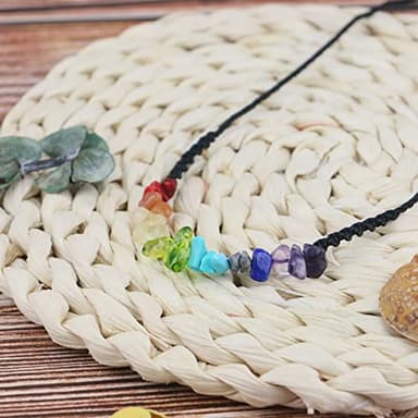 SmileBelle Chakra Jewelry Summer Necklace for Her with Adjustable Cord, Boho Crystal Necklaces Flexible be Chakra Bracelet and Crystal Anklet as Women Birthday Gifts - Image 5