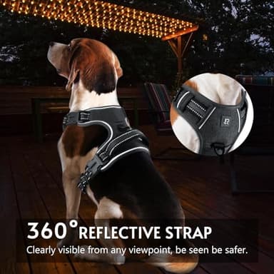 No Pull Dog Harness Release on Neck Reflective Adjustable No Choke Pet Vest with Front & Back 2 Leash Attachments Soft Control Training Handle for Small Medium Large Dogs - Image 9