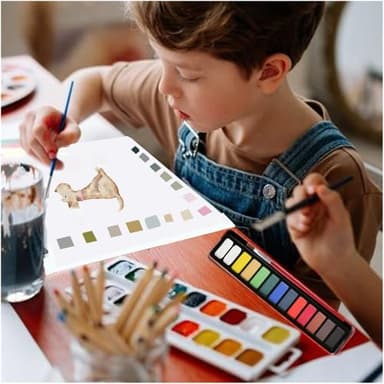Watercolor Workbooks Coloring Book Easy Nature Scenes Beginner Friendly Watercolor Paint Set Art Crafts Painting Kit for Creative Exploration Gift for Adults Teens (Flowers, without palette) - Image 5