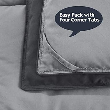 HIG 3pc Grey King Size Comforter Set - All Season Reversible Down Alternative Comforter with Two Shams - Quilted Duvet Insert with Corner Tabs - Box Stitched Blanket - Breathable, Soft - Image 5