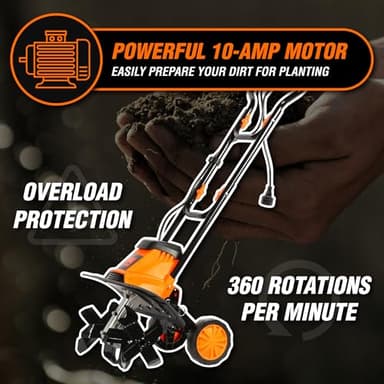 WEN Electric Tiller and Cultivator with 14-Inch Tilling Width and 10-Amp Motor (TC1014) - Image 6