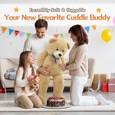MorisMos Bow Tie Giant Teddy Bear 4 Feet, 47inch Stuffed Animal Big Teddy Bear Plush, Classic Girlfriend Boyfriend Gift, Brown - Image 5