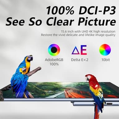 Upperizon Portable Monitor 15.6" 4K UHD 3840X2160 100000:1 100% DCI-P3 60Hz OLED Touchscreen HDR HDMI USB-C Travel Monitor for Laptop MacBook PC Surface PS5 Xbox, External Display with Kickstand - Image 2