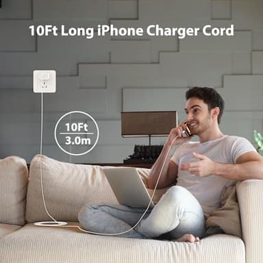 iPhone 17 16 15 Charger Fast Charging Type C Chargers USB C Fast Charger Block & iPhone 17 Charger Cord 10FT Long USB C Charging Cable for iPhone 17/17 Pro/17 Pro Max/Air/iPhone 16 15 Pro Max,iPad Pro - Image 6