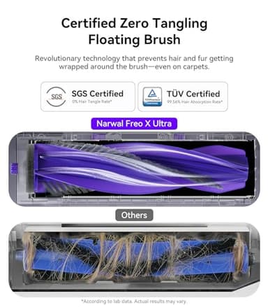 Narwal Freo X Ultra Robot Vacuum and Mop Combo, 8200Pa Robot Mop & Vacuum, Auto Mop Drying/Washing, Self-Empty, Zero-Tangling, DirtSense™, Maintenance-Free Base Station (Renewed) - Image 3