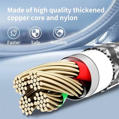 Multi Charging Cable,(2Pack 4FT) 3 in 1 Charging Cable for Multiple Devices, Nylon Braided Universal Charger Phone Charger Cord with Type-C,Micro USB,IP Port for iPhone16/15 Series/Phone&Pad - Image 5