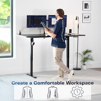 VIVO Electric 71 x 36 in Standing Desk, Memory Height Adjustment, 1B Series, Black Top Black Frame, DESK-KIT-1B7B-36 - Image 4